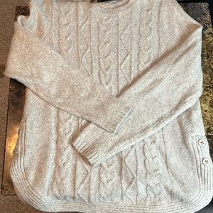 Croft and Barrow medium gray sweater two buttons on the side